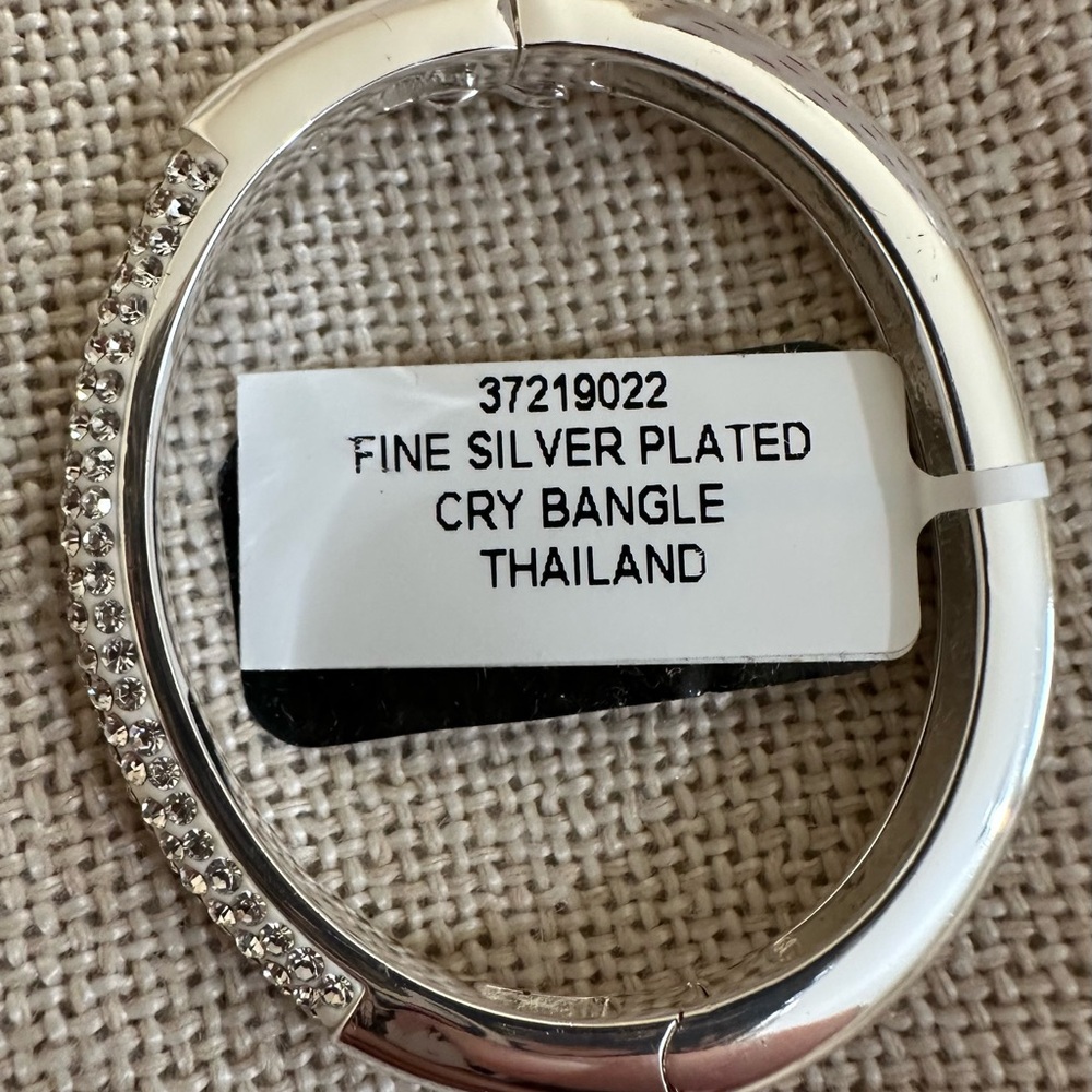 Silver Plated Crystal Bangle - image 5